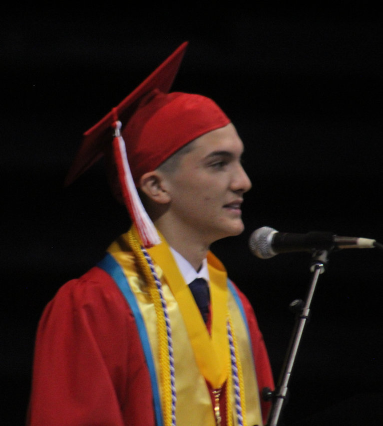 Brighton High School salutatorian Alijah Anaya tells the Class of 2022, "You are distinct individuals. As long as you find that, you will be a service."